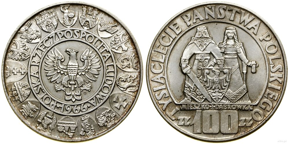 Polska, 100 złotych, 1966