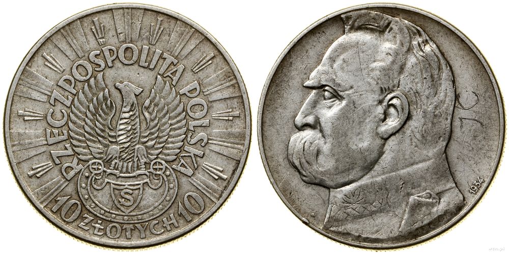 Polska, 10 złotych, 1934 S