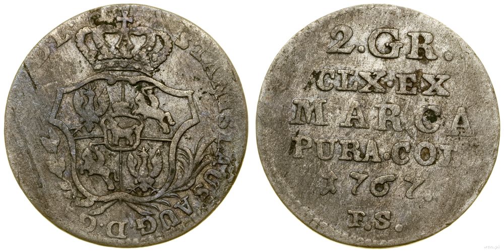 Polska, półzłotek (2 grosze srebrne), 1767 FS