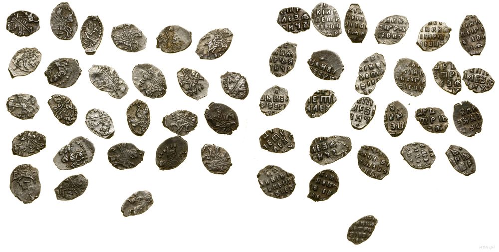 Rosja, zestaw: 25 x kopiejka + 1 x dienga, 1689–1725