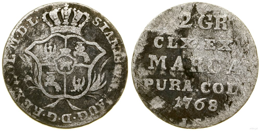 Polska, półzłotek (2 grosze), 1768 IS