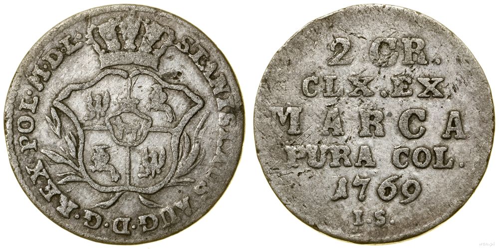 Polska, półzłotek (2 grosze), 1769 IS