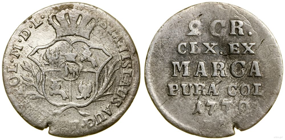 Polska, półzłotek (2 grosze), 1770 IS