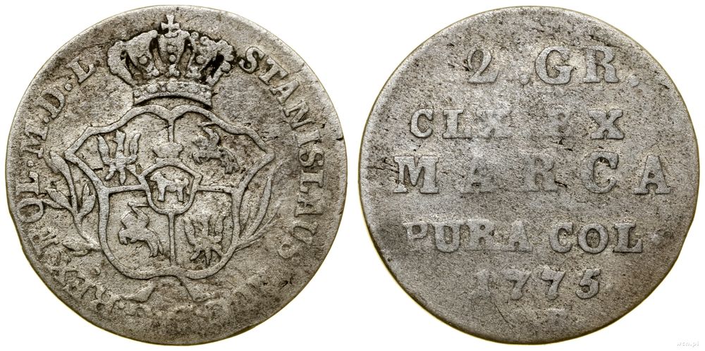 Polska, półzłotek (2 grosze), 1775 EB
