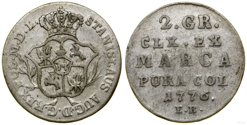 Polska, półzłotek (2 grosze), 1776 EB