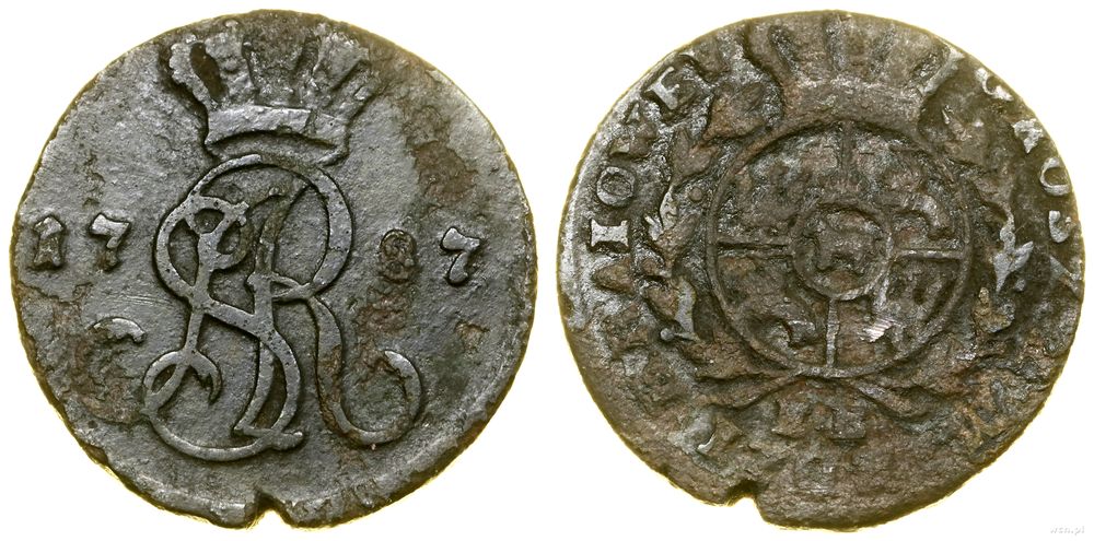 Polska, 1 grosz z miedzi krajowej, 1787  EB