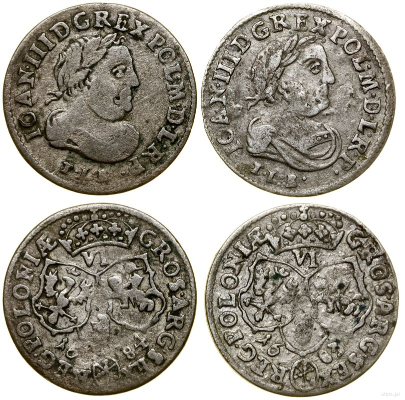 Polska, zestaw 2 x szóstak, 1682, 1684
