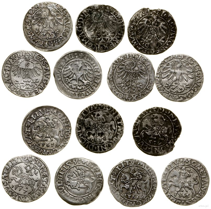 Polska, zestaw 7 x półgrosz