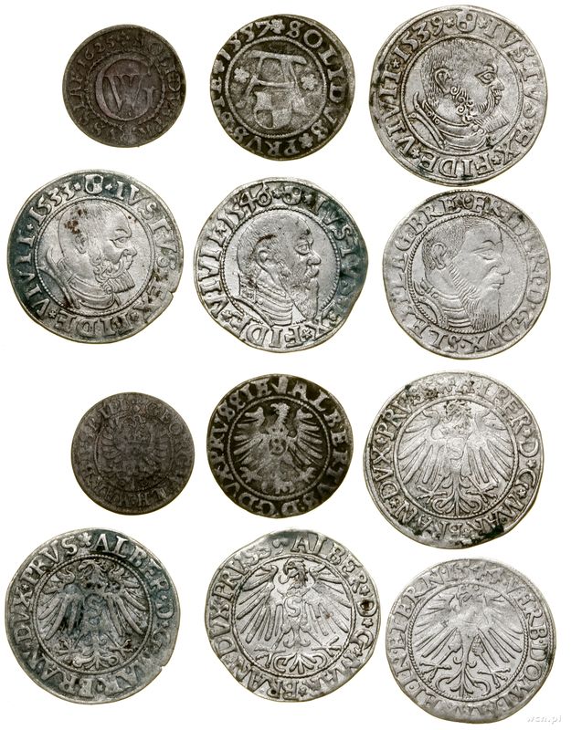 Prusy Książęce (1525–1657), zestaw 6 monet
