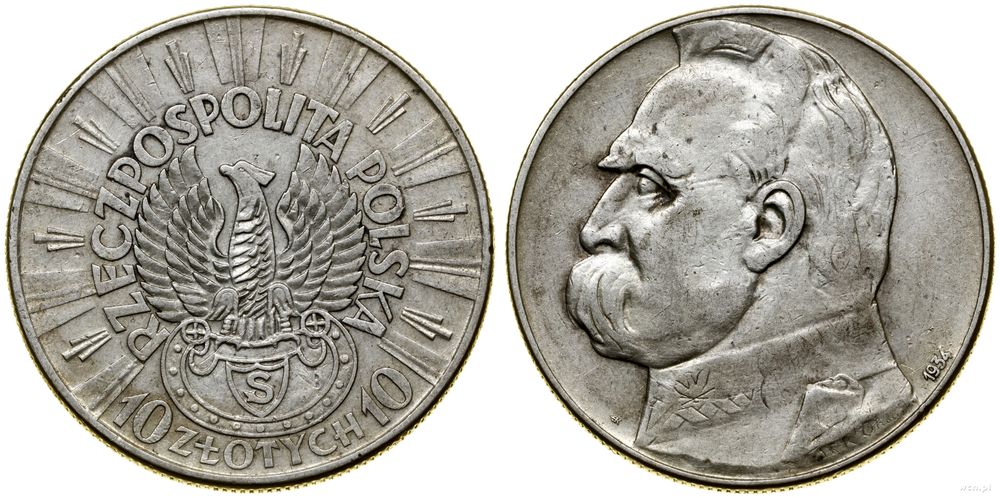 Polska, 10 złotych, 1934 S