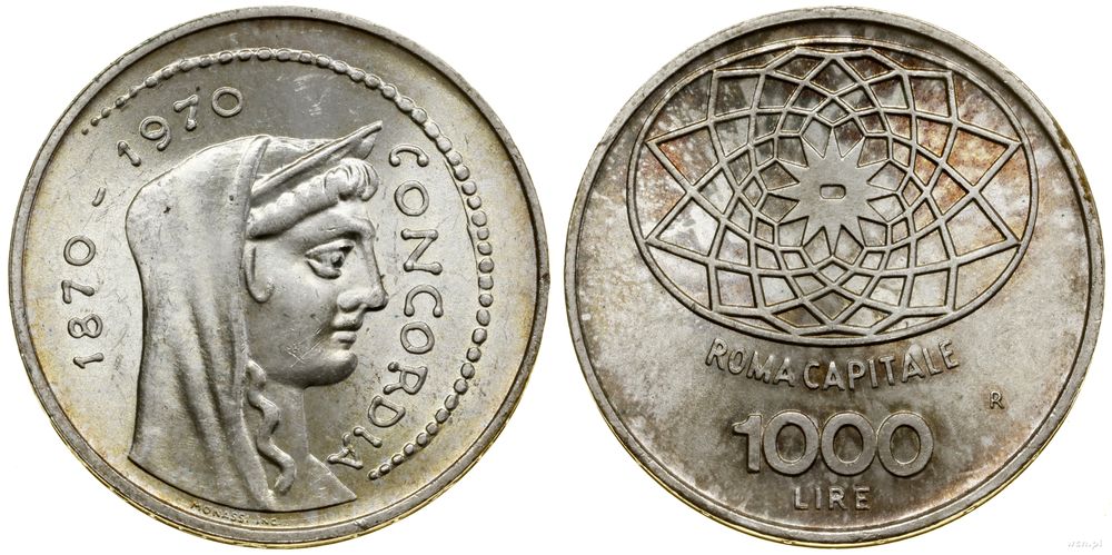 Włochy, 1.000 lirów, 1970 R