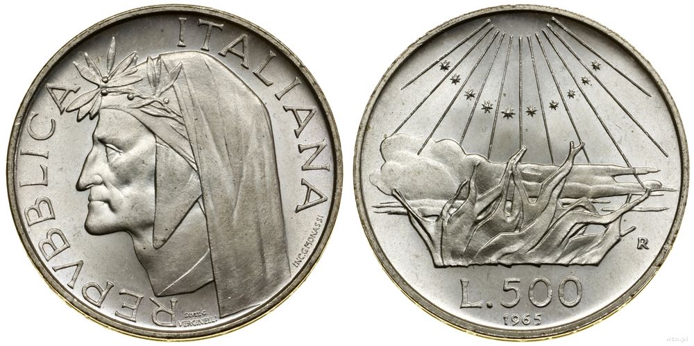 Włochy, 500 lirów, 1965 R
