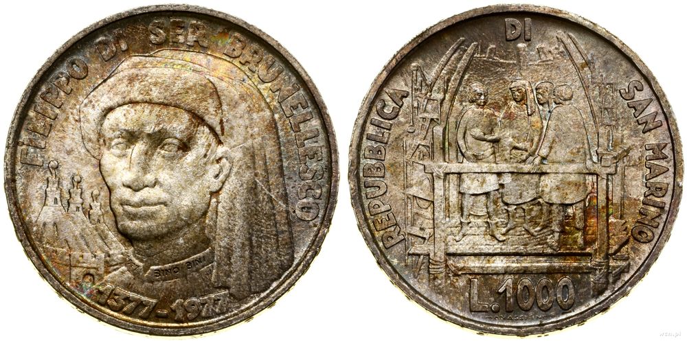 San Marino, 1.000 lirów, 1977