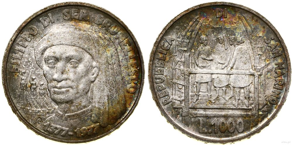 San Marino, 1.000 lirów, 1977