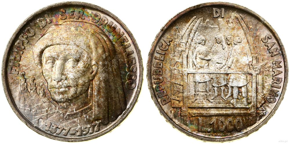 San Marino, 1.000 lirów, 1977