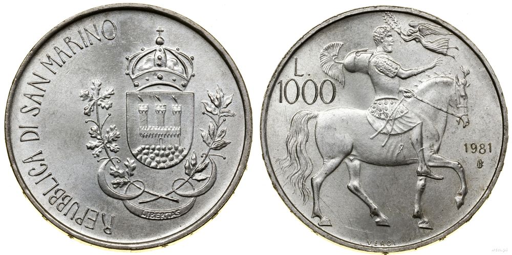 San Marino, 1.000 lirów, 1981