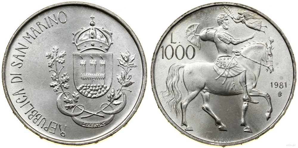 San Marino, 1.000 lirów, 1981