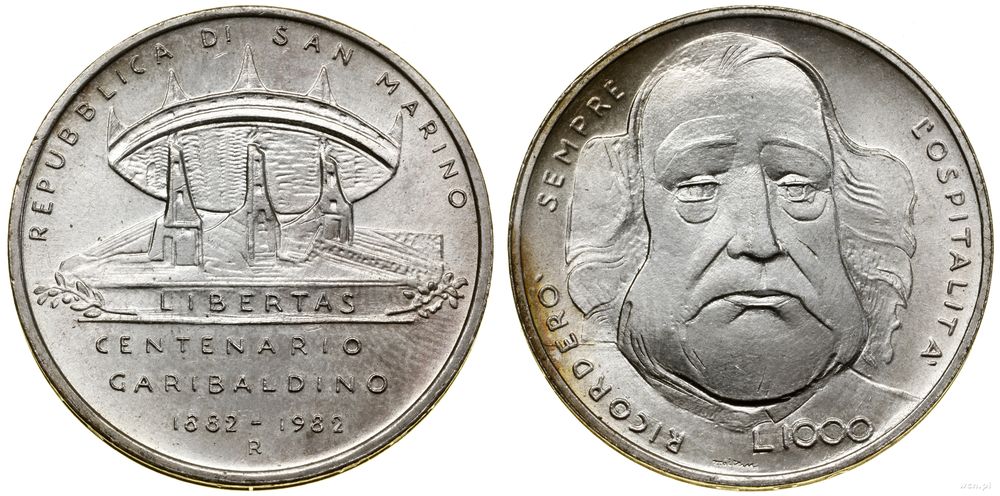 San Marino, 1.000 lirów, 1982