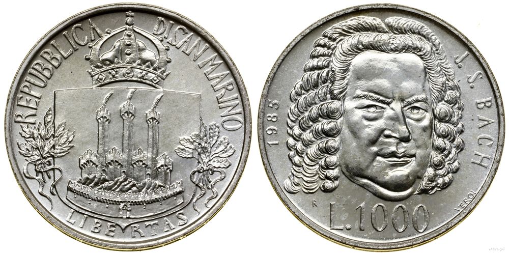 San Marino, 1.000 lirów, 1985