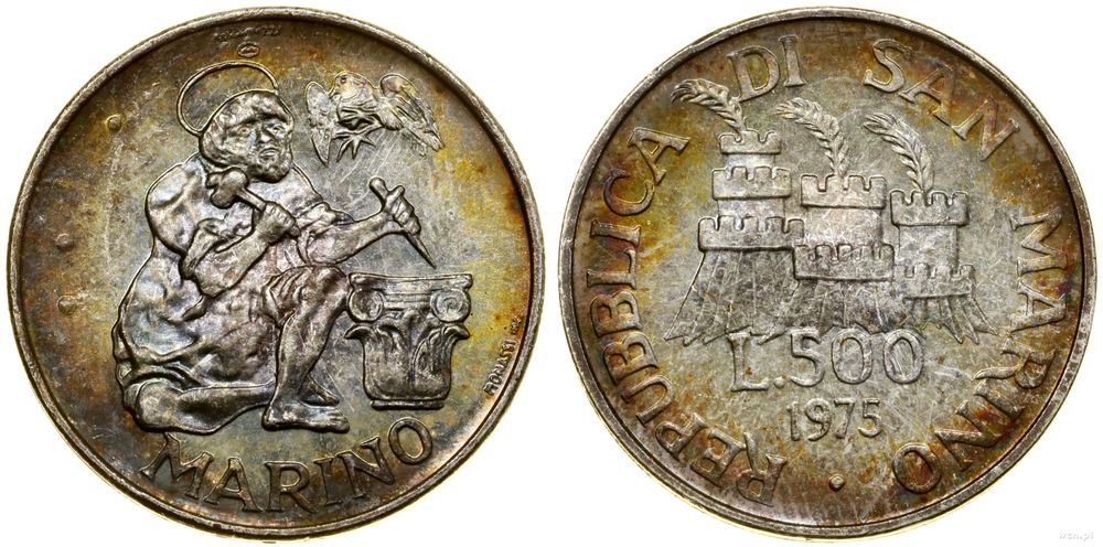 San Marino, 500 lirów, 1975