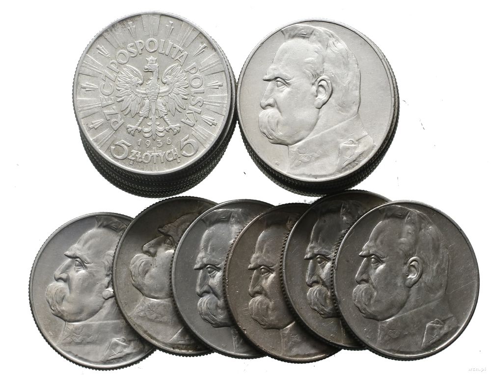 Polska, zestaw 20 x 5 złotych, różne roczniki