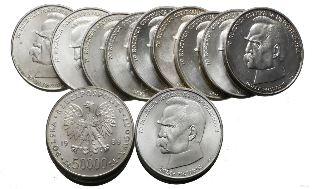 Polska, zestaw 25 x 50.000 złotych, 1988