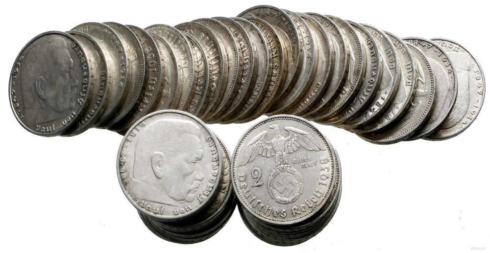 Niemcy, zestaw 50 x 2 marki, różne roczniki