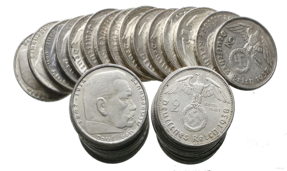 Niemcy, zestaw 50 x 2 marki, różne roczniki