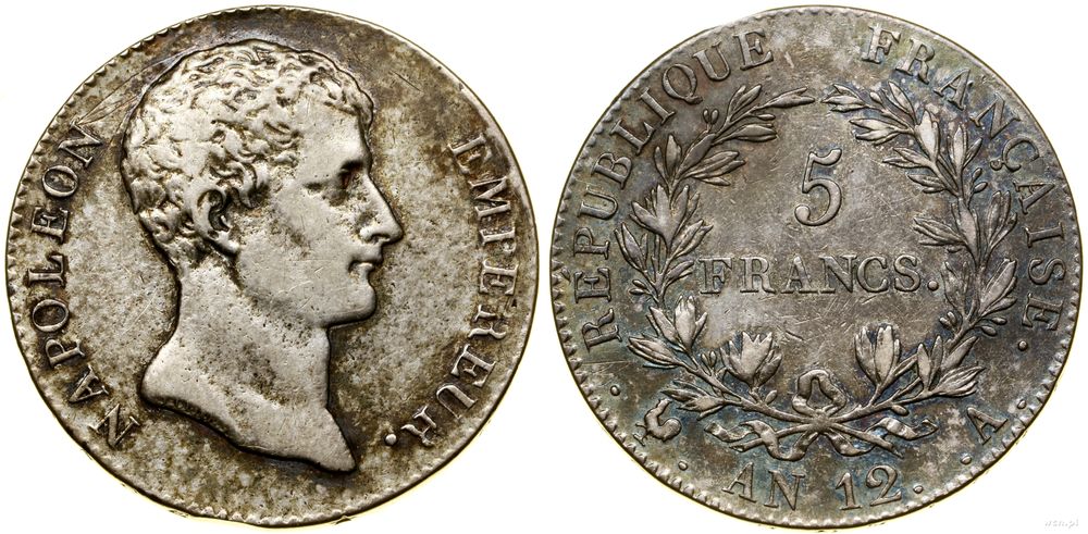 Francja, 5 franków, An 12 (1803–1804)