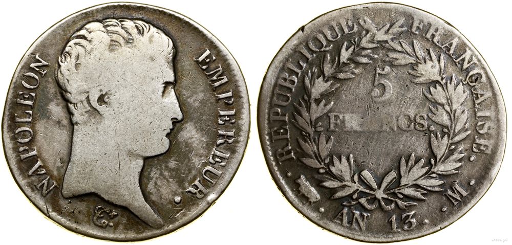 Francja, 5 franków, An 13 (1804–1805)