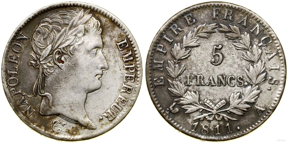 Francja, 5 franków, 1811 A