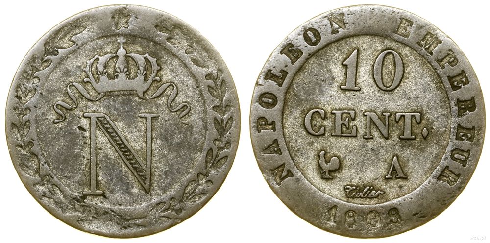 Francja, 10 centymów, 1808