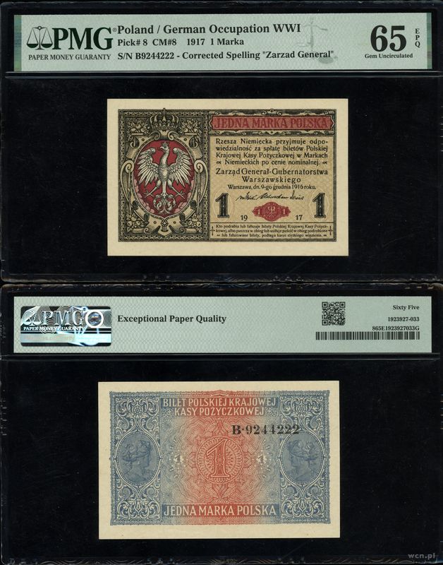 Polska, 1 marka polska, 9.12.1916