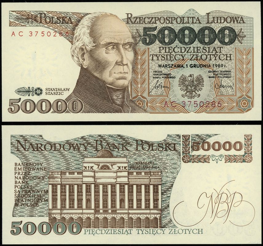 Polska, 50.000 złotych, 1.12.1989