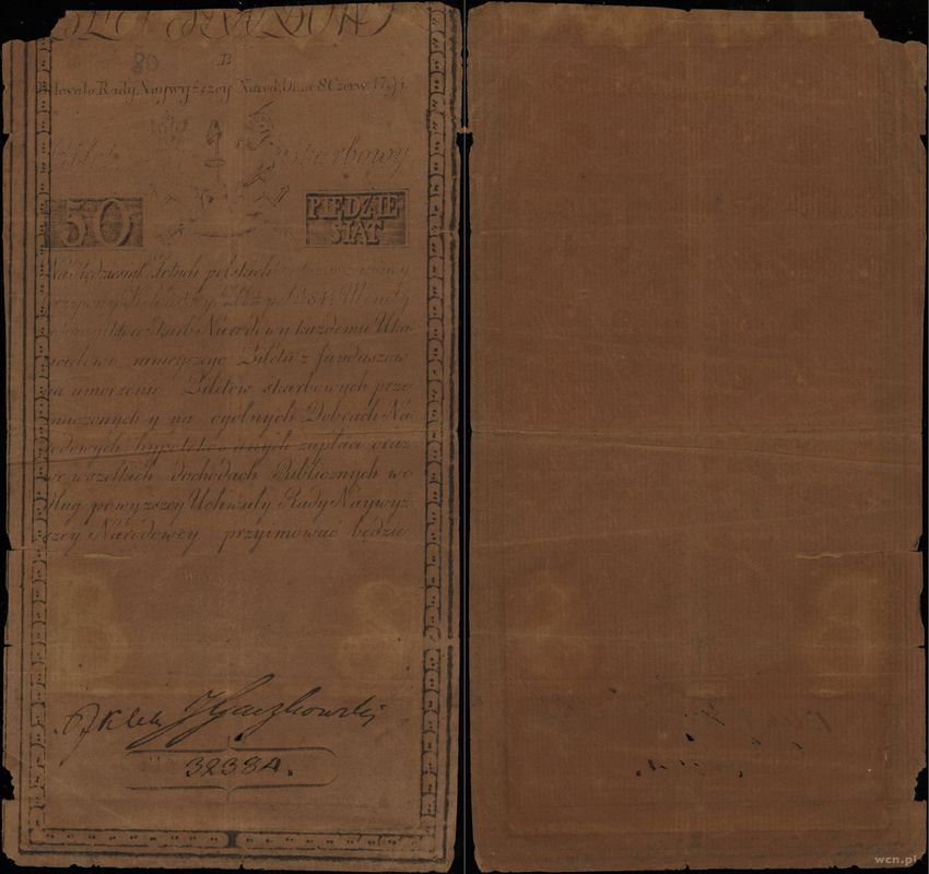 Polska, 50 złotych, 8.06.1794