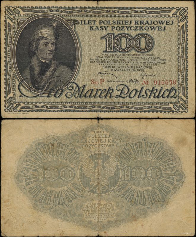 Polska, 100 marek polskich, 15.02.1919