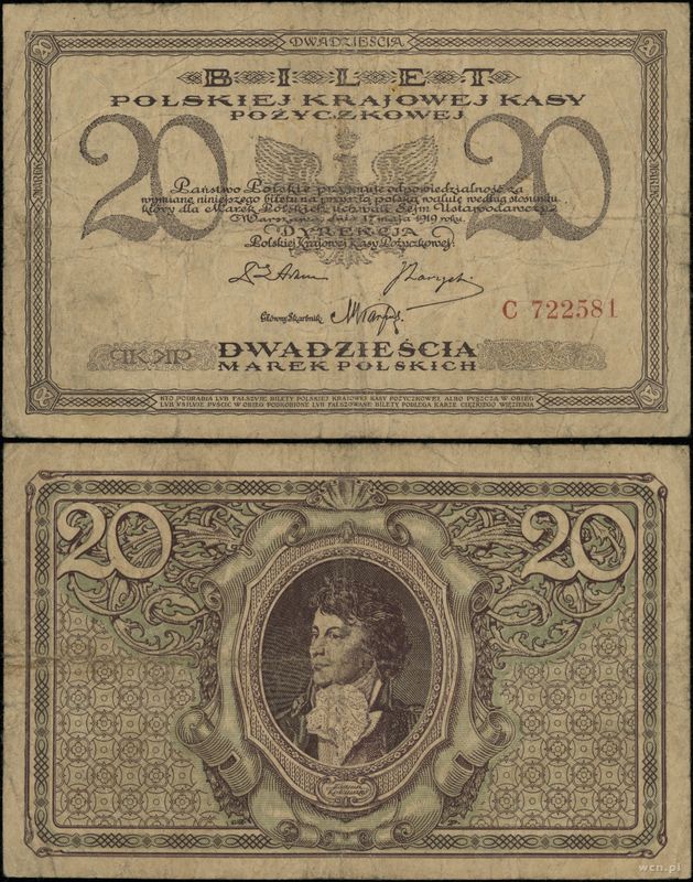 Polska, 20 marek polskich, 17.05.1919
