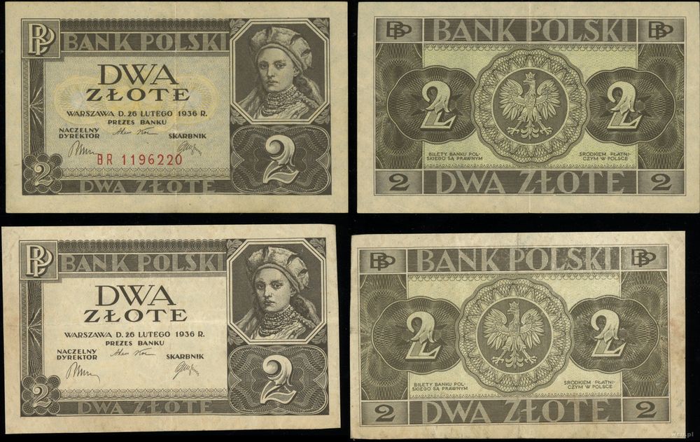 Polska, zestaw: 2 x 2 złote, 26.02.1936