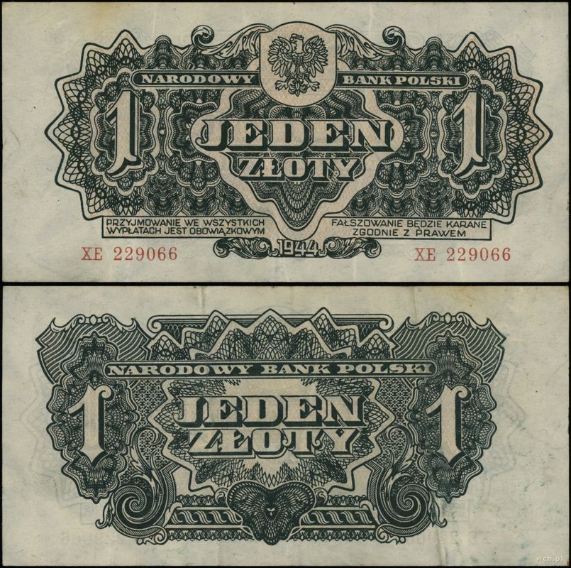 Polska, 1 złoty, 1944
