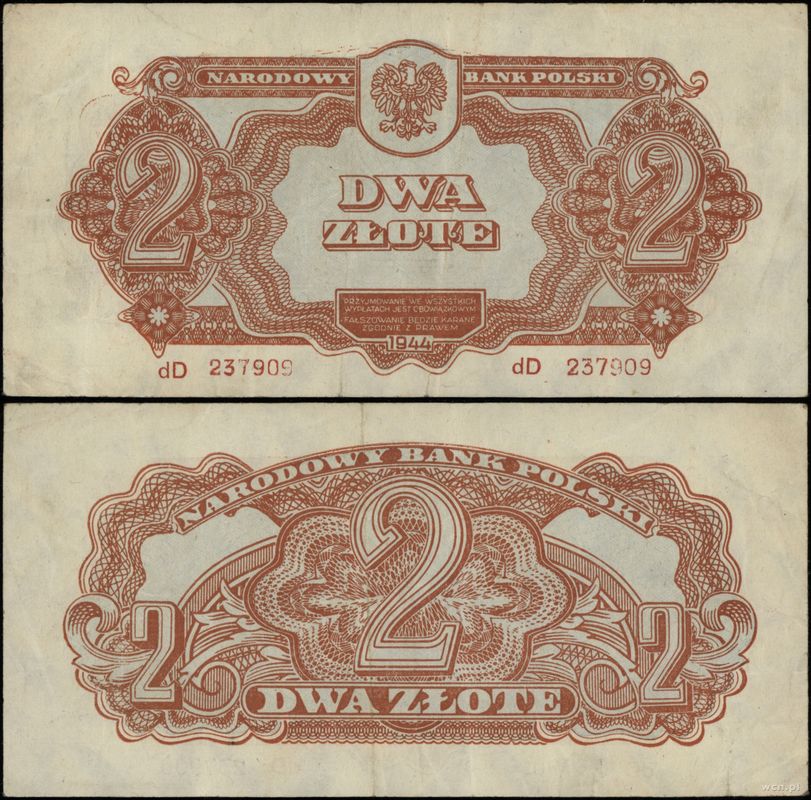 Polska, 2 złote, 1944