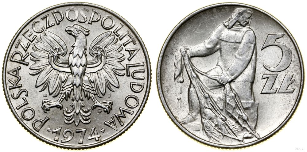Polska, 5 złotych, 1974