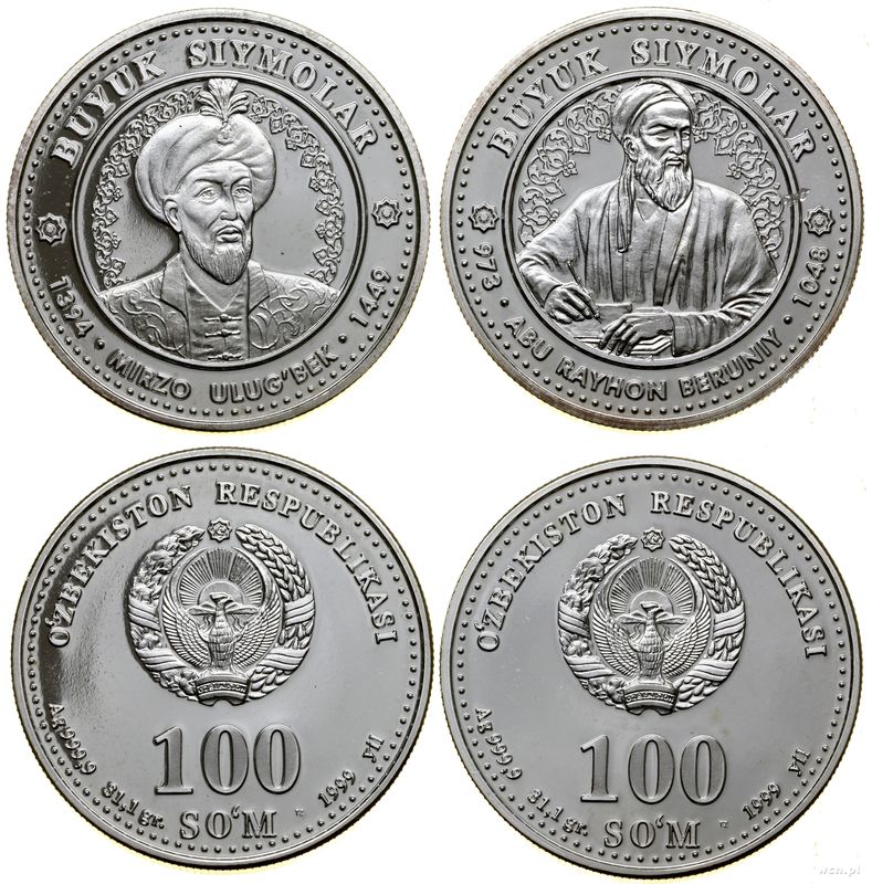 Uzbekistan, zestaw 2 x 100 sumów, 1999