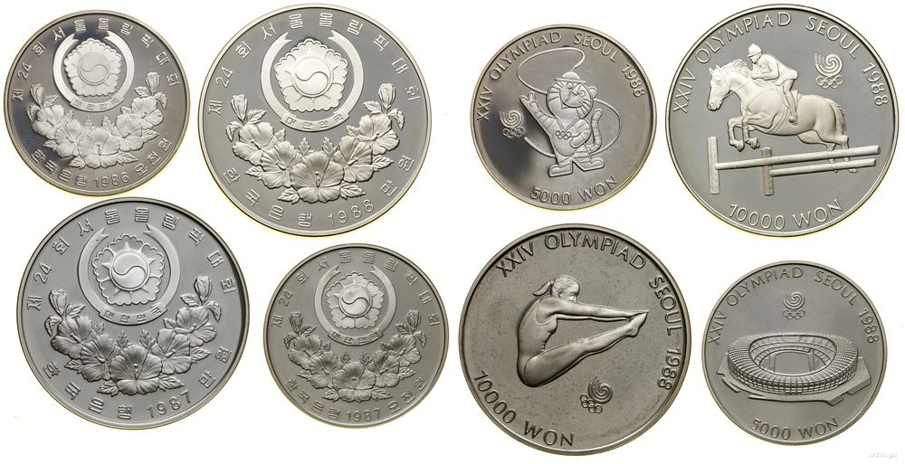 Korea Południowa, zestaw 4 monet