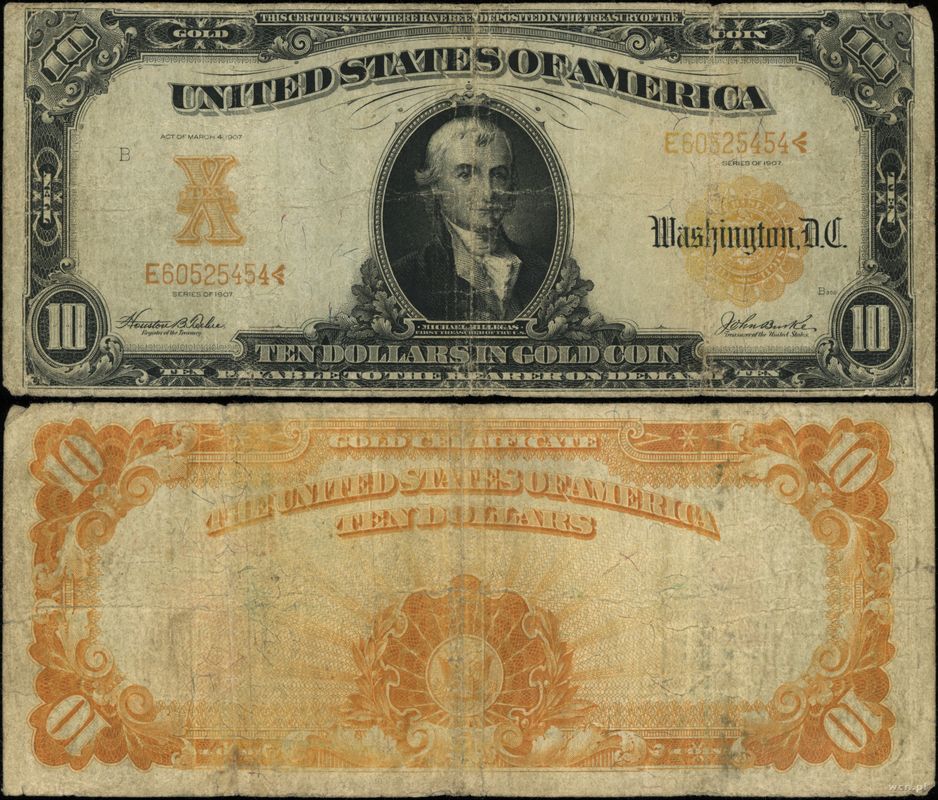 Stany Zjednoczone Ameryki (USA), 10 dolarów w złocie, 1907