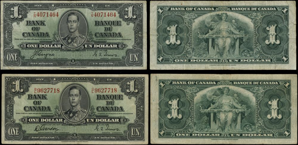 Kanada, zestaw: 2 x 1 dolar, 2.01.1937