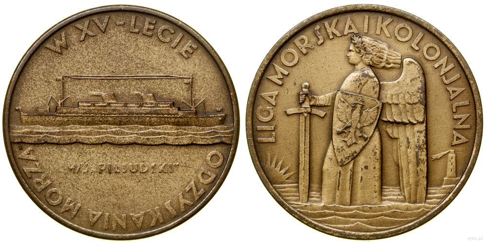 Polska, medal Liga Morska i Kolonialna, 1935