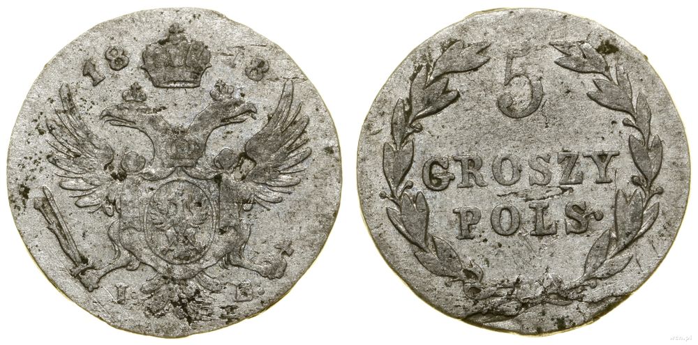 Polska, 5 groszy, 1818 IB