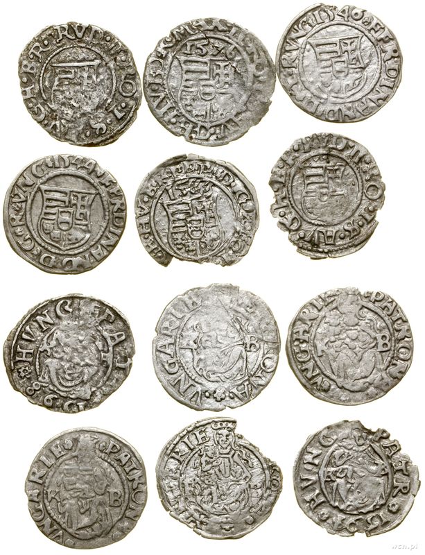 Węgry, zestaw 6 x denar, 1544 KB, 1546 KB, 1563 KB (Ferdynand I)