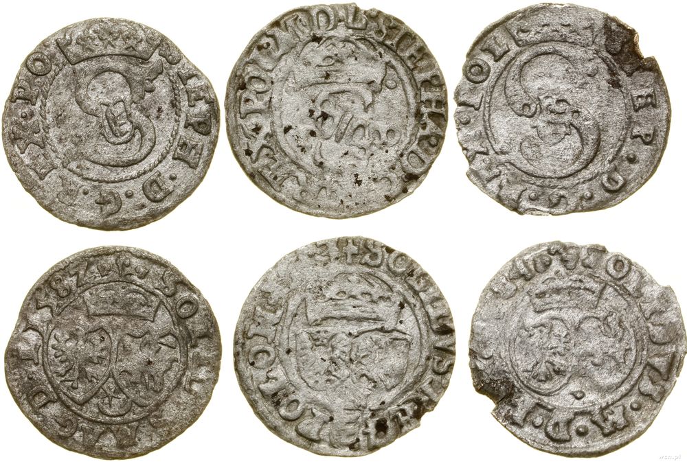 Polska, zestaw 3 x szeląg, 1582, 1583, 1584