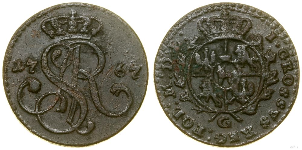Polska, 1 grosz, 1767 G